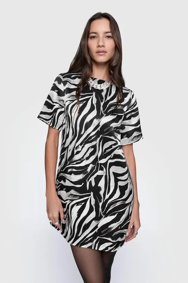 Women Rebecca Minkoff Dresses Ava TShirt Dress Black Strokes