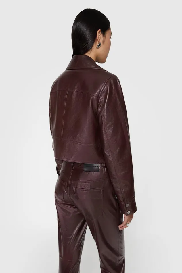 Women Rebecca Minkoff Outerwear Ryder Cropped Leather Jacket Chestnut Women Rebecca Minkoff Outerwear Ryder Cropped Leather Jacket Chestnut