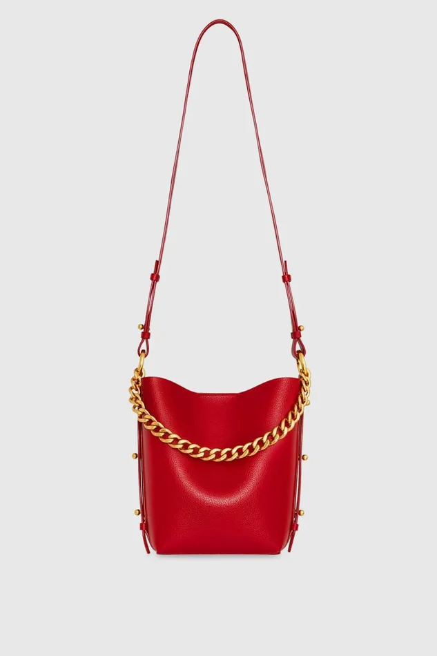 Women Rebecca Minkoff Shoulder Bags Kate Small Bucket Seduction Red