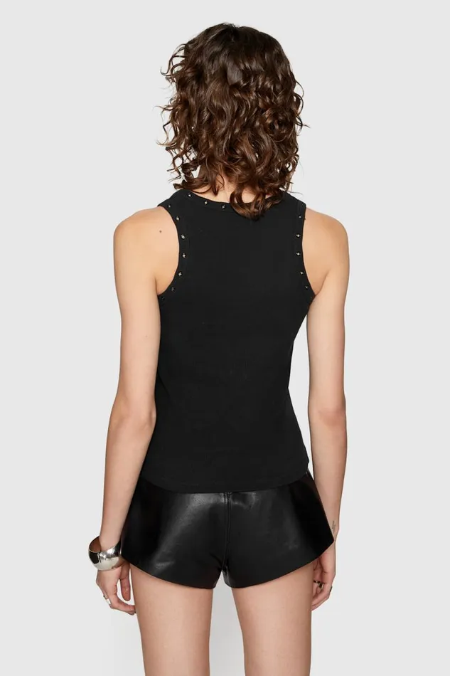 Women Rebecca Minkoff Tops Holly Studded Tank Top Black Women Rebecca Minkoff Tops Holly Studded Tank Top Black