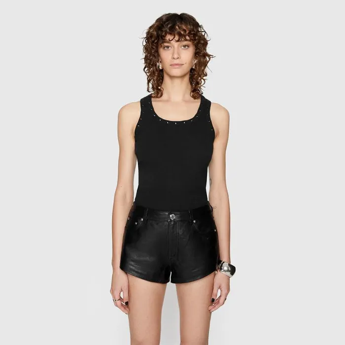 Women Rebecca Minkoff Tops Holly Studded Tank Top Black Women Rebecca Minkoff Tops Holly Studded Tank Top Black