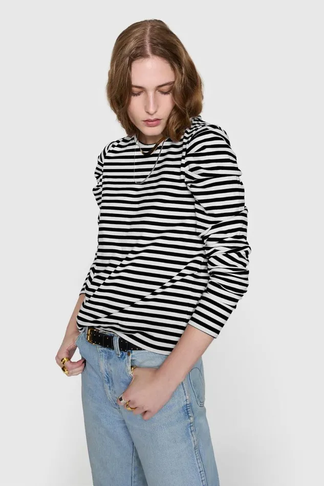 Women Rebecca Minkoff Tops Janine Long Sleeve Blackecru