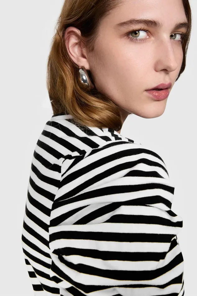 Women Rebecca Minkoff Tops Janine Long Sleeve Blackecru Women Rebecca Minkoff Tops Janine Long Sleeve Blackecru