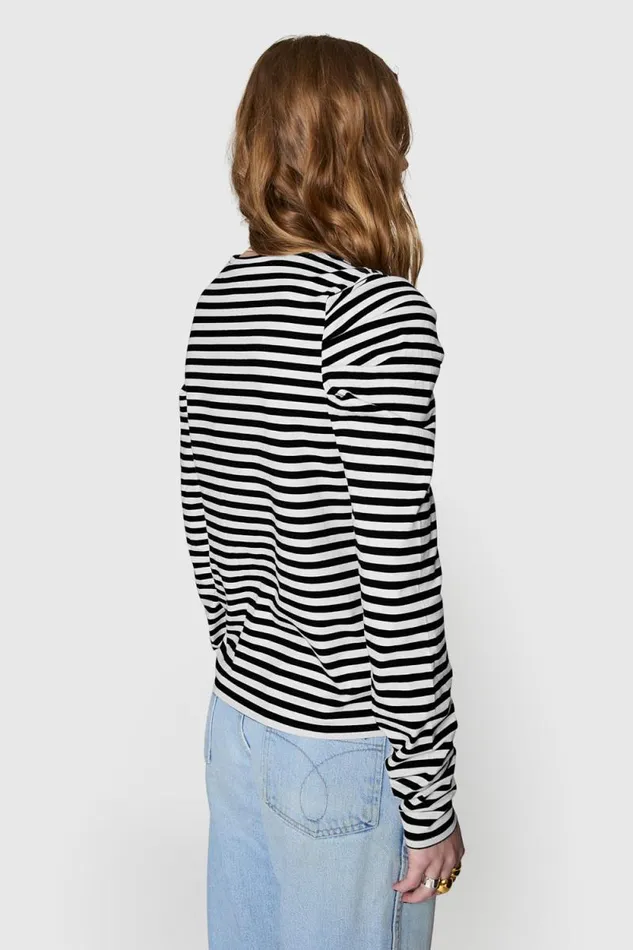 Women Rebecca Minkoff Tops Janine Long Sleeve Blackecru Women Rebecca Minkoff Tops Janine Long Sleeve Blackecru