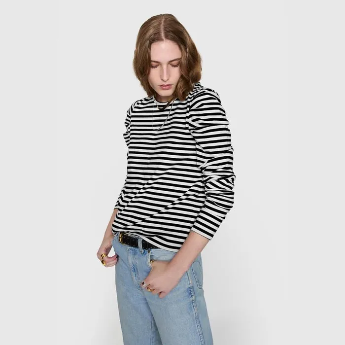 Women Rebecca Minkoff Tops Janine Long Sleeve Blackecru Women Rebecca Minkoff Tops Janine Long Sleeve Blackecru