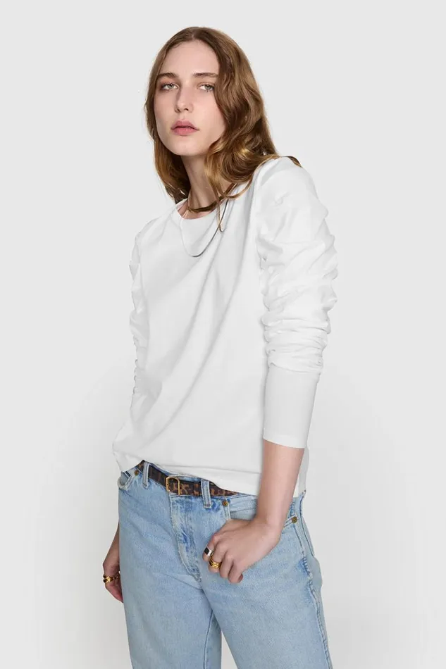 Women Rebecca Minkoff Tops Janine Long Sleeve Bright White