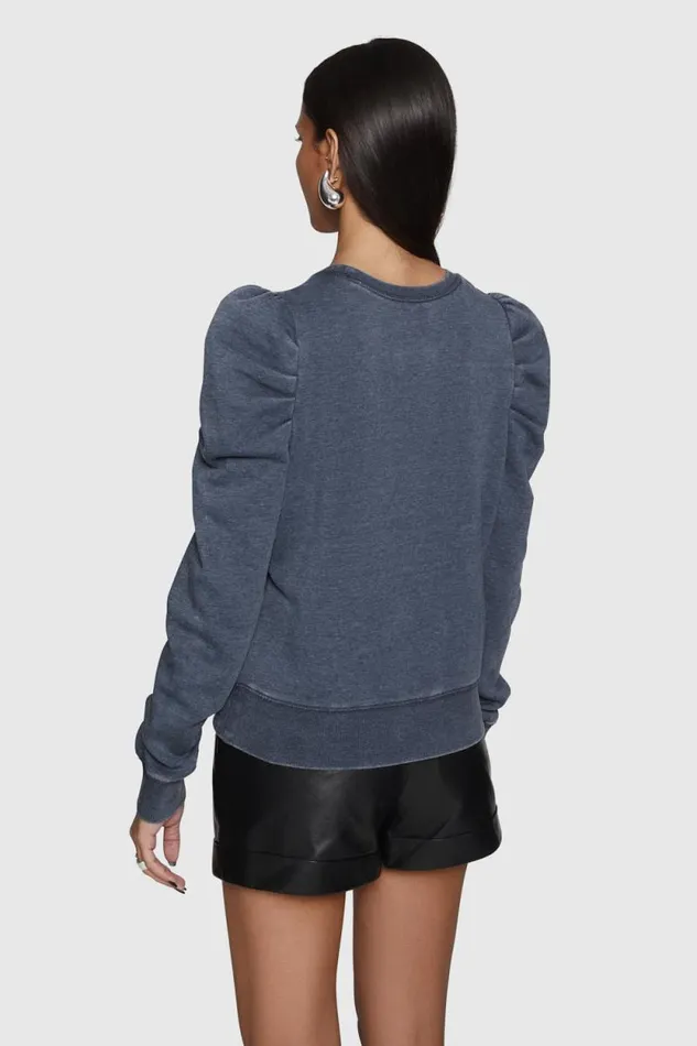 Women Rebecca Minkoff Tops Janine Sweatshirt Indigo Acid Wash Women Rebecca Minkoff Tops Janine Sweatshirt Indigo Acid Wash