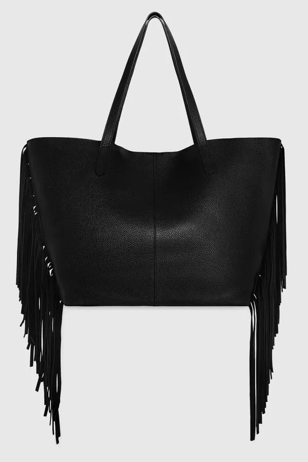 Women Rebecca Minkoff Tote Bags Fringe Tote Black
