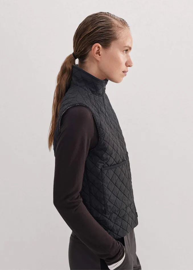 Women Reversible Check Gilet Multibeige MEEM