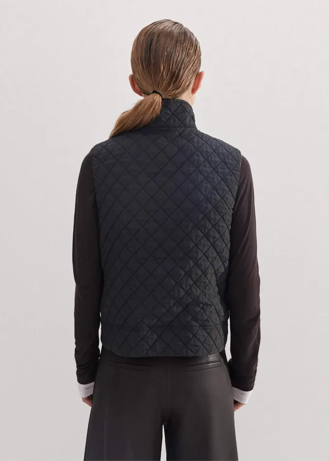 Women Reversible Check Gilet Multibeige MEEM