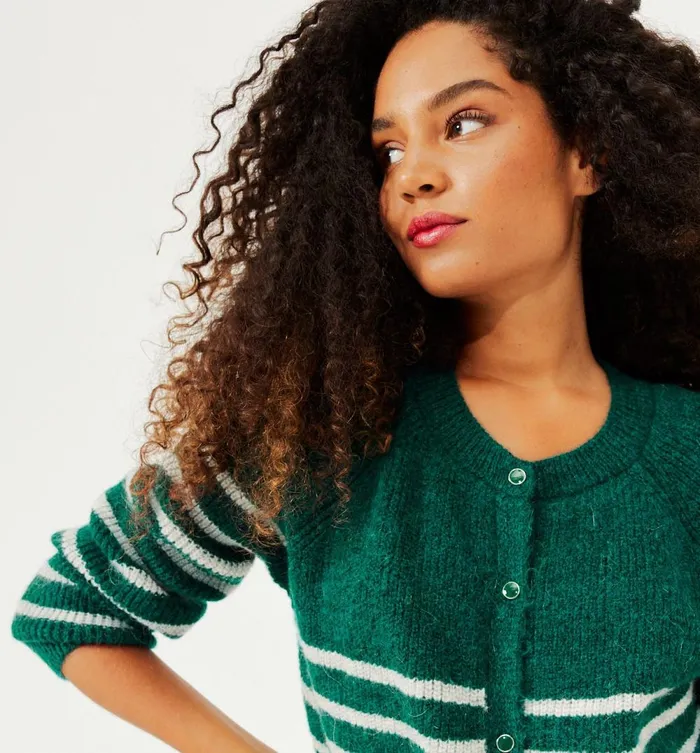 Women Ribbed Cardigan 8211 Dark Green Stripes Promod Jumpers And Cardigans Women Ribbed Cardigan 8211 Dark Green Stripes Promod Jumpers And Cardigans