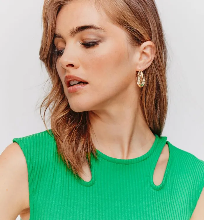 Women Ribbed Top 8211 Green Promod Tops Women Ribbed Top 8211 Green Promod Tops