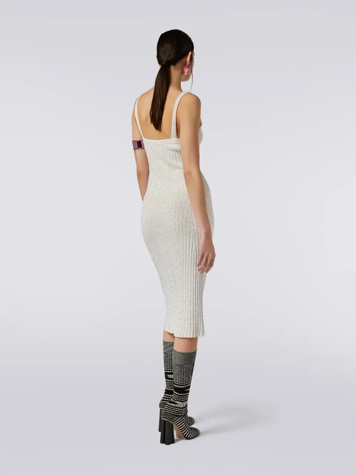 Women Ribbed Viscose Blend Dress With Sequins White Missoni Dresses Women Ribbed Viscose Blend Dress With Sequins White Missoni Dresses