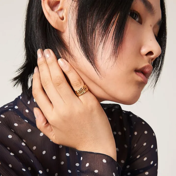 Women Rings And Brooches Miu Miu Metal Ring Gold Women Rings And Brooches Miu Miu Metal Ring Gold