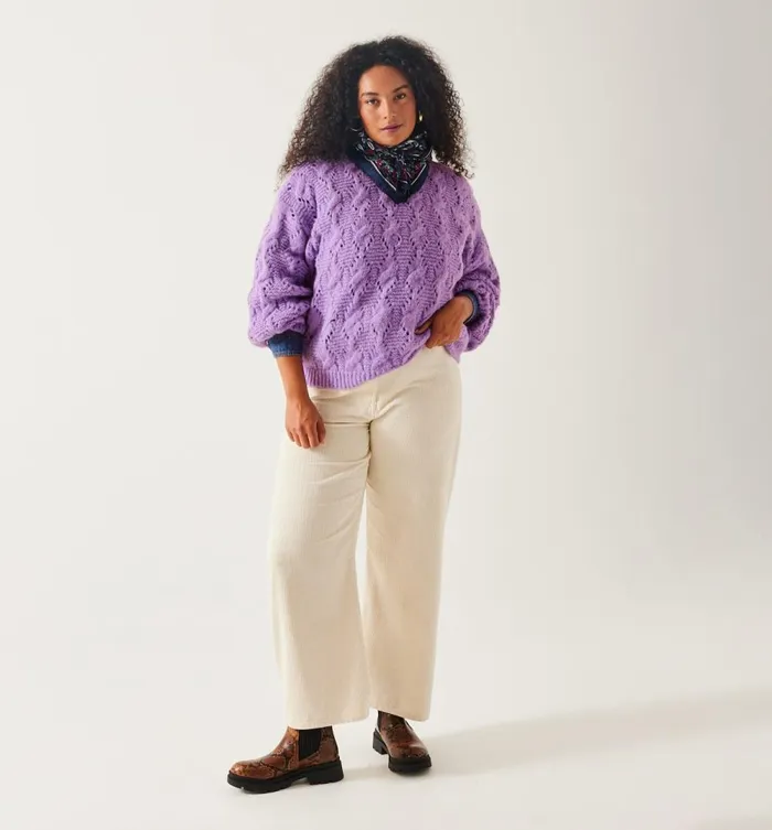 Women RoundNeck CableKnit Jumper 8211 Lilac Promod Jumpers And Cardigans Women RoundNeck CableKnit Jumper 8211 Lilac Promod Jumpers And Cardigans