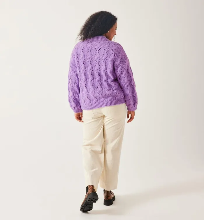 Women RoundNeck CableKnit Jumper 8211 Lilac Promod Jumpers And Cardigans Women RoundNeck CableKnit Jumper 8211 Lilac Promod Jumpers And Cardigans