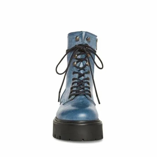 Women ROWEN BLUE LEATHER Blue Leather Steve Madden Boots and Booties Women ROWEN BLUE LEATHER Blue Leather Steve Madden Boots and Booties