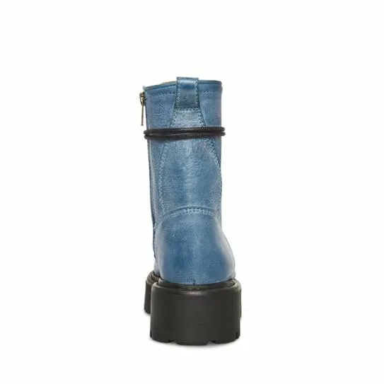 Women ROWEN BLUE LEATHER Blue Leather Steve Madden Boots and Booties Women ROWEN BLUE LEATHER Blue Leather Steve Madden Boots and Booties