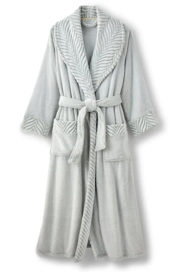 Women Royal Plush Robe Blue Fog Soft Surroundings Sleepwear and Lounge Women Royal Plush Robe Blue Fog Soft Surroundings Sleepwear and Lounge
