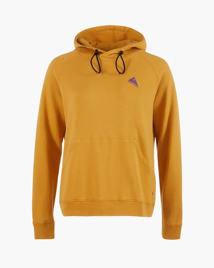 Women Runa Nomad Lightweight Organic Cotton Hoodie Amber Gold Klttermusen Fleeces and Sweaters