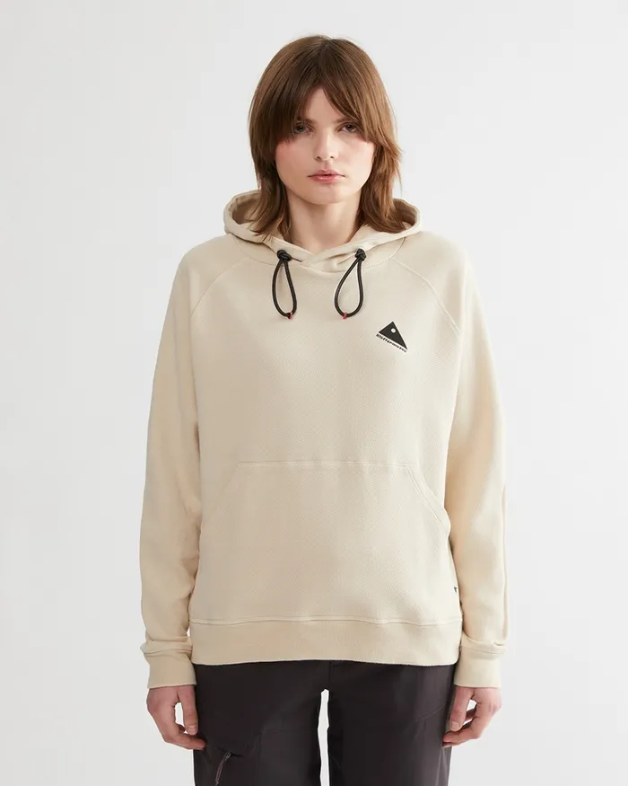 Women Runa Nomad Lightweight Organic Cotton Hoodie Amber Gold Klttermusen Fleeces and Sweaters