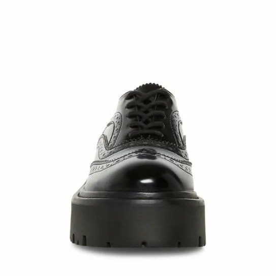 Women RUSS BLACK LEATHER Black Leather Steve Madden Loafers and Flats Women RUSS BLACK LEATHER Black Leather Steve Madden Loafers and Flats