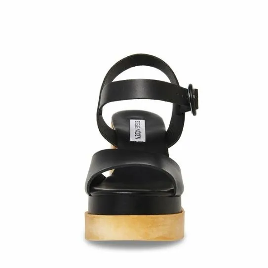 Women RUTH BLACK LEATHER Black Leather Steve Madden Sandals Women RUTH BLACK LEATHER Black Leather Steve Madden Sandals