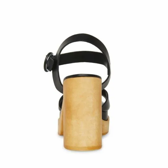 Women RUTH BLACK LEATHER Black Leather Steve Madden Sandals Women RUTH BLACK LEATHER Black Leather Steve Madden Sandals