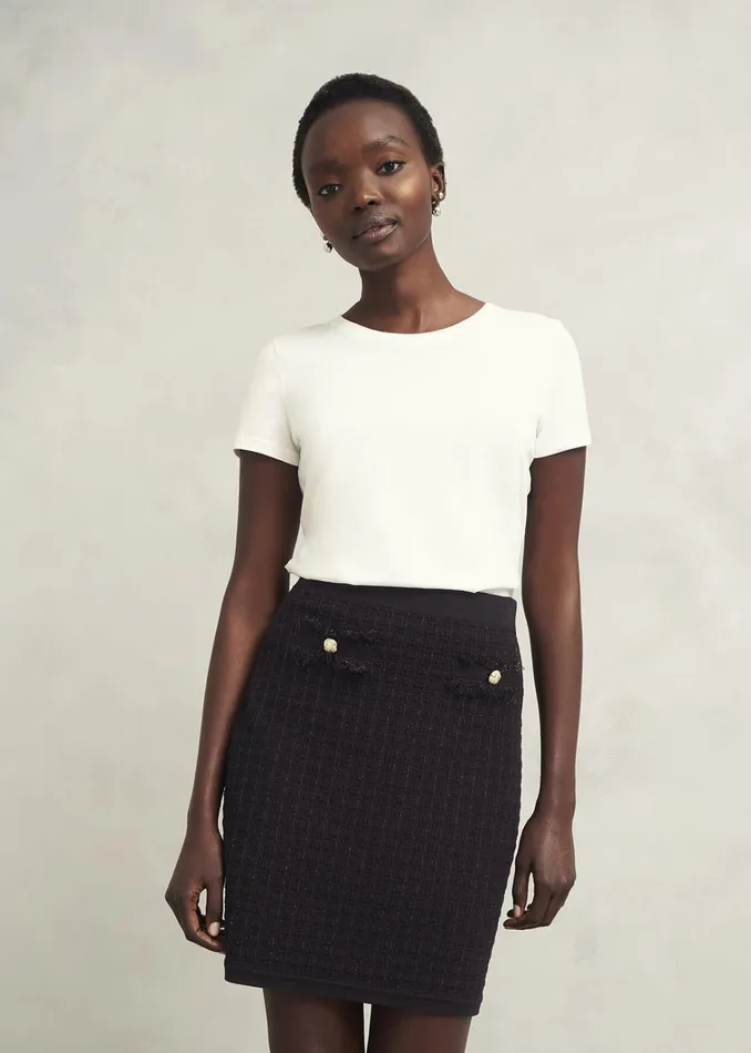 Women Sairey Sparkle Knitted Skirt Black Hobbs Skirts