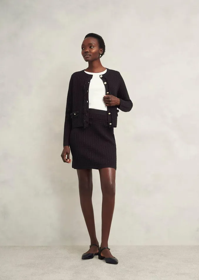 Women Sairey Sparkle Knitted Skirt Black Hobbs Skirts