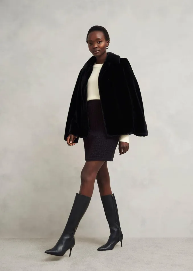 Women Sairey Sparkle Knitted Skirt Black Hobbs Skirts