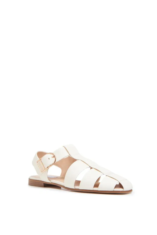 Women Sandals Gabriela Hearst Lynn Flat Sandal In Cream Leather