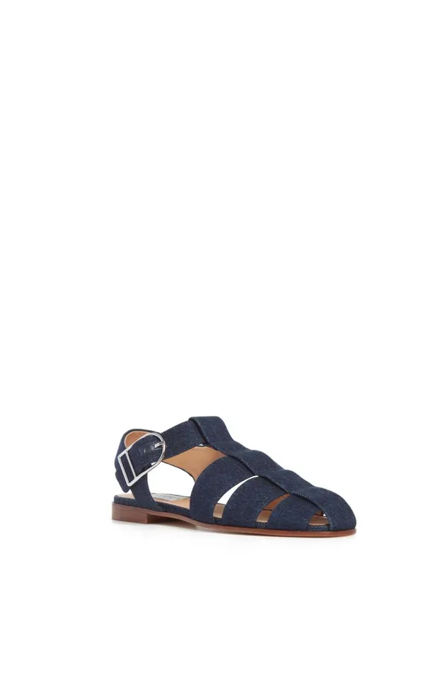 Women Sandals Gabriela Hearst Lynn Flat Sandal In Denim