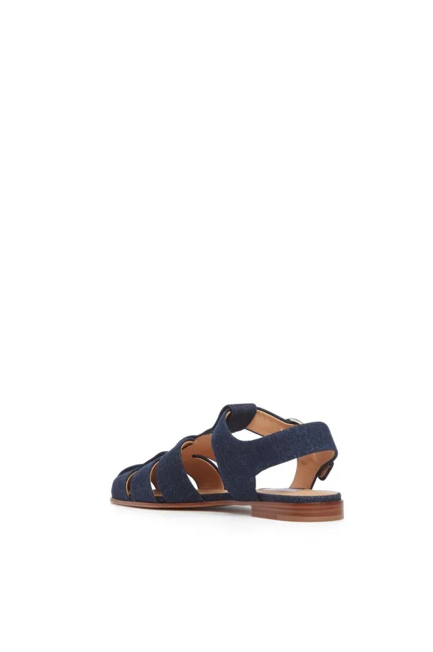 Women Sandals Gabriela Hearst Lynn Flat Sandal In Denim