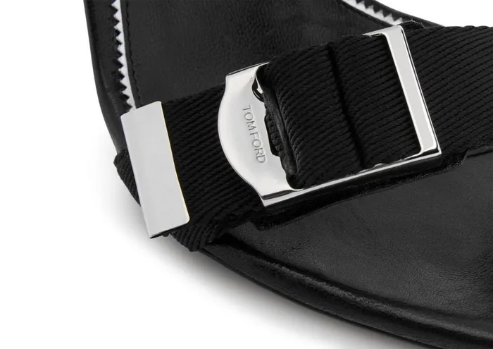 Women Sandals Tom Ford Textured Ribbon Buckle Ankle Wrap Sandal Black Women Sandals Tom Ford Textured Ribbon Buckle Ankle Wrap Sandal Black
