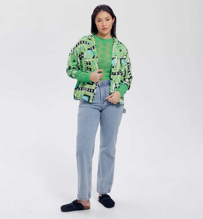 Women Satin Shirt 8211 Multicolour Print Promod Shirts And Tunics