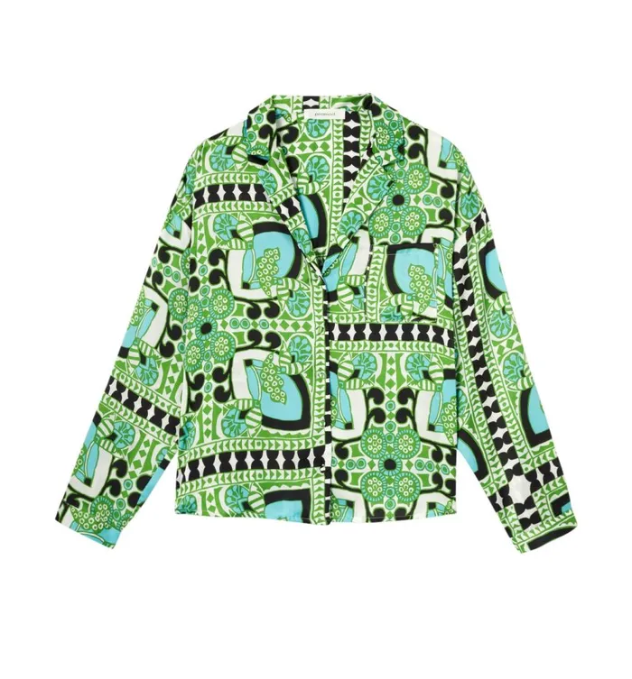 Women Satin Shirt 8211 Multicolour Print Promod Shirts And Tunics Women Satin Shirt 8211 Multicolour Print Promod Shirts And Tunics