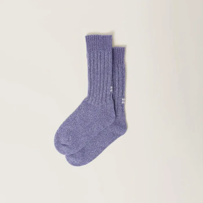 Women Scarves And Socks Miu Miu Wool And Cashmere Socks Wisteria