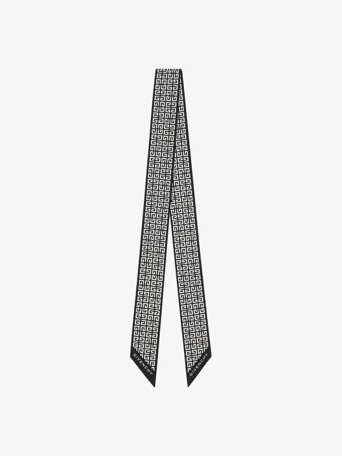 Women Scarves Givenchy 4G Bandeau In Silk Blackwhite