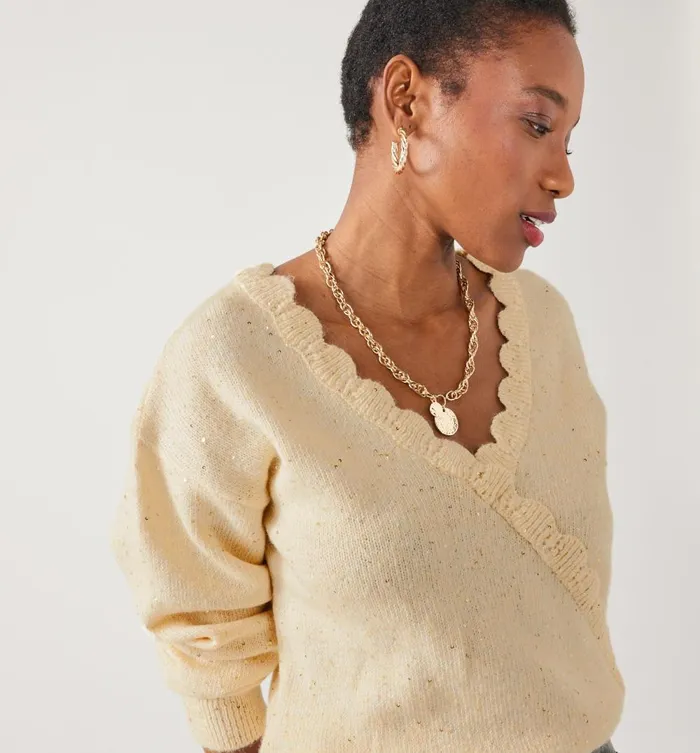 Women Sequinned Jumper 8211 Ecru Promod Jumpers And Cardigans Women Sequinned Jumper 8211 Ecru Promod Jumpers And Cardigans