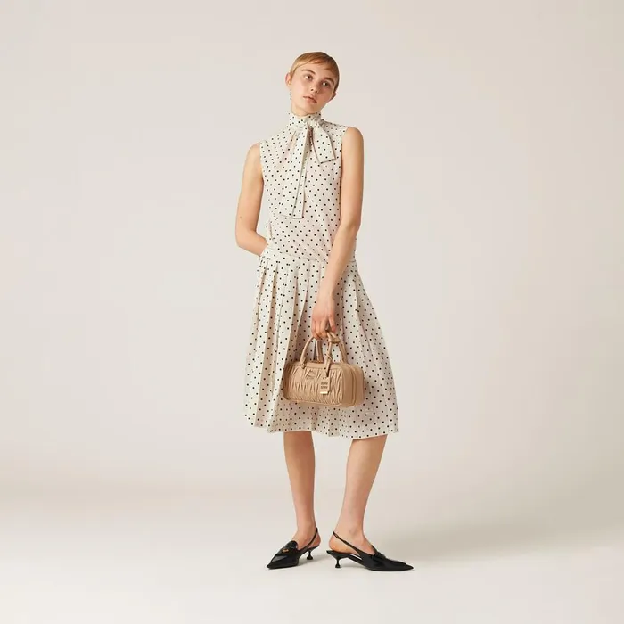 Women Shirts And Tops Miu Miu Polkadot Crepe De Chine Top Ivoryblack Women Shirts And Tops Miu Miu Polkadot Crepe De Chine Top Ivoryblack