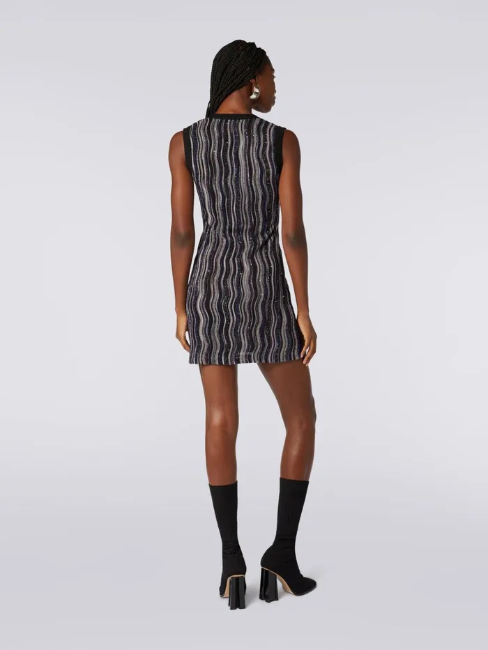 Women Short Dress With Square Neckline And Sequins Multicoloured Missoni Dresses Women Short Dress With Square Neckline And Sequins Multicoloured Missoni Dresses