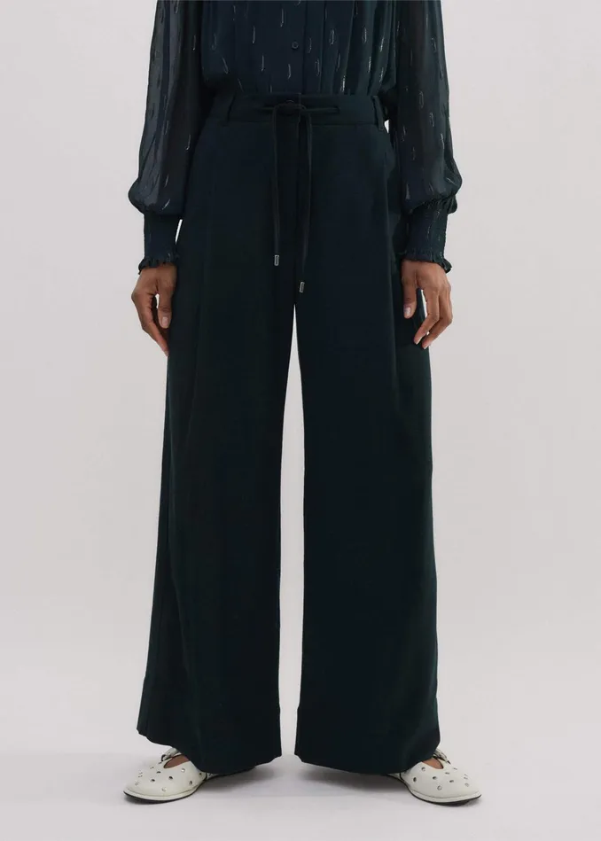 Women ShortLength Relaxed Man Pant Gable Green MEEM