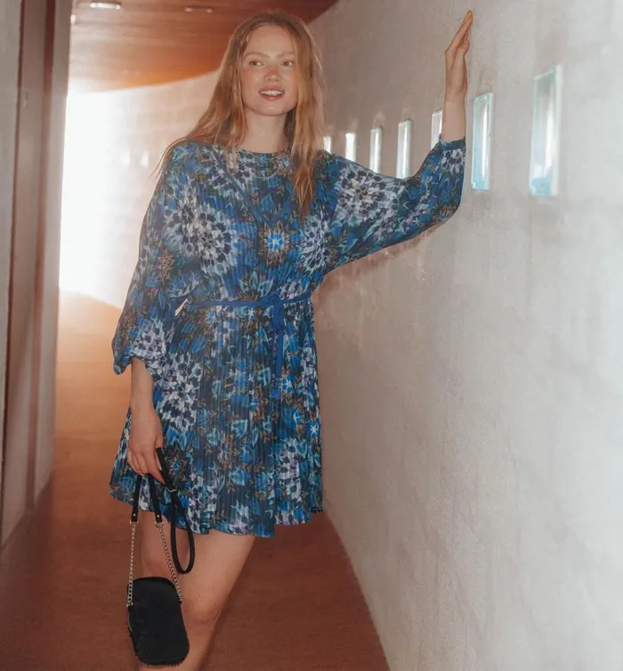 Women Short Patterned Dress 8211 Multicolour Print Promod Dresses