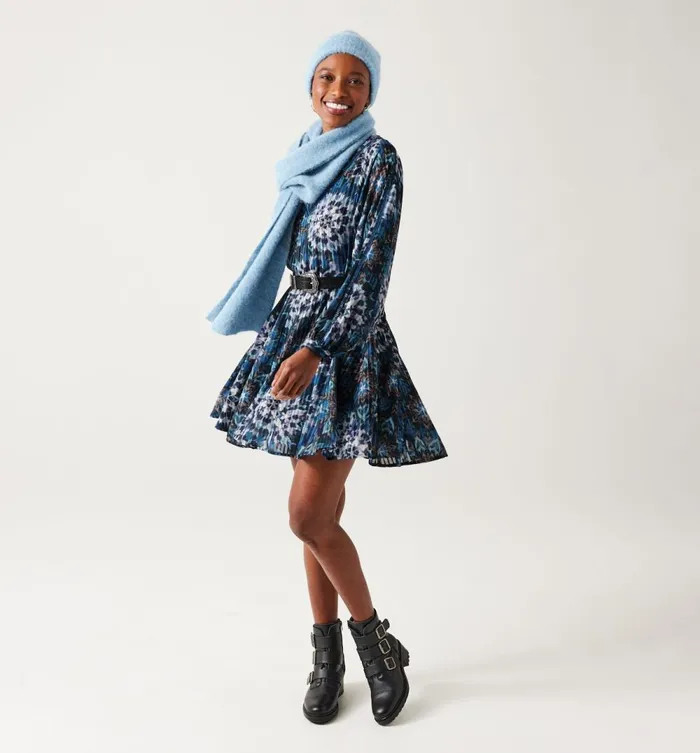 Women Short Patterned Dress 8211 Multicolour Print Promod Dresses