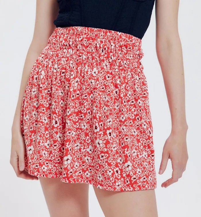 Women Short Patterned Skirt 8211 Red Print Promod Skirts Women Short Patterned Skirt 8211 Red Print Promod Skirts
