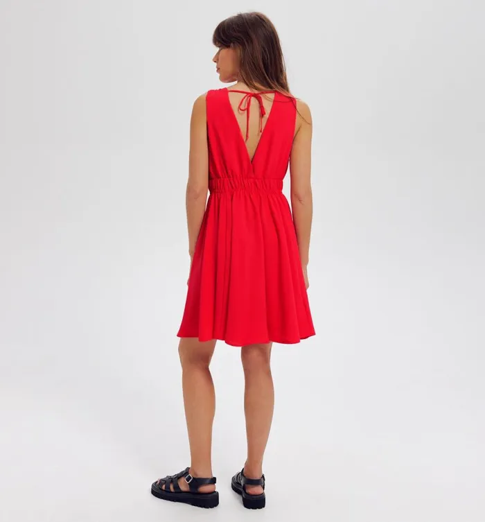 Women Short Plain Dress 8211 Red Promod Dresses Women Short Plain Dress 8211 Red Promod Dresses