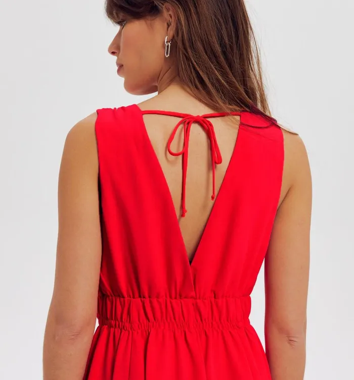 Women Short Plain Dress 8211 Red Promod Dresses Women Short Plain Dress 8211 Red Promod Dresses