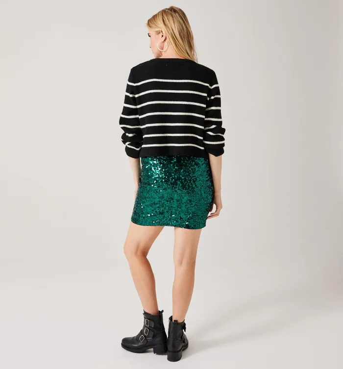 Women Short Sequinned Skirt 8211 Green Print Promod Skirts Women Short Sequinned Skirt 8211 Green Print Promod Skirts