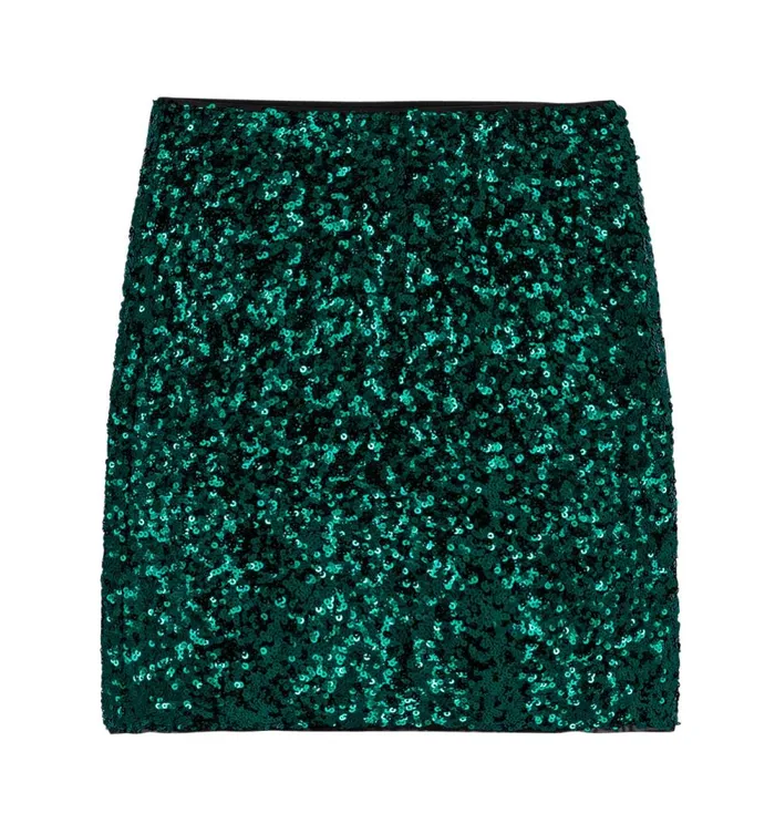 Women Short Sequinned Skirt 8211 Green Print Promod Skirts Women Short Sequinned Skirt 8211 Green Print Promod Skirts